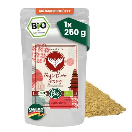 Azafran BIO Nasi/Bami Goreng Gewürzzubereitung, für Gerichte nach indonesischer Art 250g