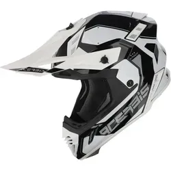 Acerbis X-Track Motocrosshelm - Schwarz/Weiß - L - Motorradhelm mit Fiberglas-Außenschale, hypoallergener Innenausstattung und ECE 22.06 Zertifizierung für optimale Sicherheit und Komfort beim Fahren.