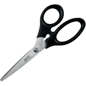 Leitz Büroschere 54240095, 18,5 cm, Universalschere, aus Edelstahl, rostfrei, schwarz