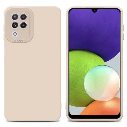 Cadorabo Hülle kompatibel mit Samsung Galaxy A22 4G Schutzhülle TPU Silikon Case Liquid Design mit Kameraschutz Slim Kratzfest Weiche Gummi mit Rundumschutz Case Hülle für Galaxy A22 4G in Rosa