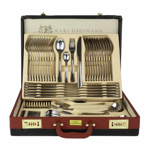 Eris Edelstahl Besteckset 72tlg für 12 Personen - Hochwertiges Besteckset aus Edelstahl im eleganten Koffer, ideal für besondere Anlässe und den täglichen Gebrauch. Langlebig, pflegeleicht und vielseitig – perfektes Geschenk für jeden Haushalt.