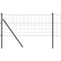 vidaXL Grauer Zaun Set von 2 – Langlebiger Metallzaun für deinen Garten - Gartenzäune: Stabiler, rostbeständiger Zaun mit moderner pulverbeschichteter Oberfläche, ideal für jede Wetterlage und vielseitig einsetzbar.