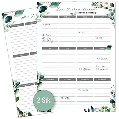 TOBJA Geburtstagskalender immerwährend von TOBJA