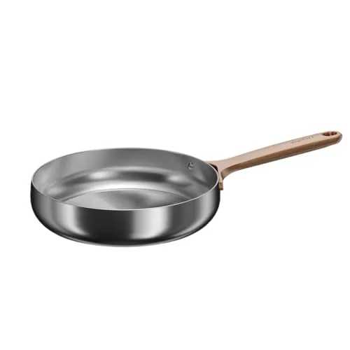 Berghoff Home Edelstahl Pfanne 24cm – ohne PFAS – Universalpfanne für alle Herdarten – Pfanne Induktion geeignet – Bratpfanne Rose Gold - frying pan