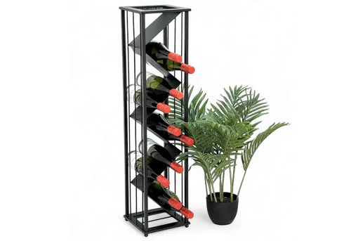 DanDiBo Schmaler Metall Weinregal für 19 Flaschen - Platzsparendes und elegantes Weinregal aus robustem Metall, ideal für kleine Räume. Kommt fertig montiert und bietet eine praktische Ablagefläche für Weinaccessoires.