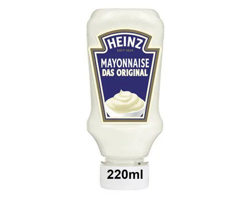 Heinz Einfach Lecker Mayonnaise 70 % Fett - 220ml - Genießen Sie die cremige HEINZ Mayonnaise mit 70 % Fett in der praktischen 220 ml Flasche – ideal für Salate und Sandwiches.
