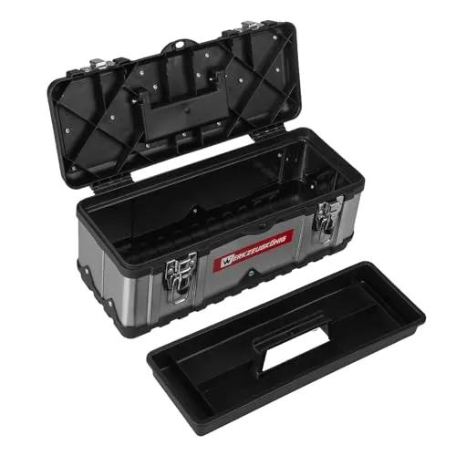 Werkzeugkönig Werkzeugkoffer Edelstahl Kunststoff Größe M 39,5 x 18 x 17 cm