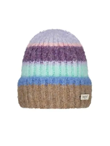 Barts Haputale Beanie lilac (18) - Damen Mütze aus 59% recyceltem Polyester, umweltfreundlich und warm mit farbenfrohem Streifenmuster – ideal für kalte Tage beim Wandern oder Bergsport.