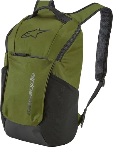 Alpinestars Defcon V2 Rucksack - Grün/Schwarz - Rucksack für Outdoor-Enthusiasten, mit strapazierfähigem 600D Polyester, interner Laptoptasche und atmungsaktiven Schultergurten für hohen Tragekomfort.