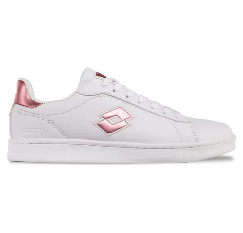 Lotto Damen DAMPOLIS GC Women Sneaker - Trendy Weiß/Pink, 37 EU - Damen-Sneaker mit modischen Materialakzenten und Retrosohle. Ideal für den angesagten Look im Alltag.