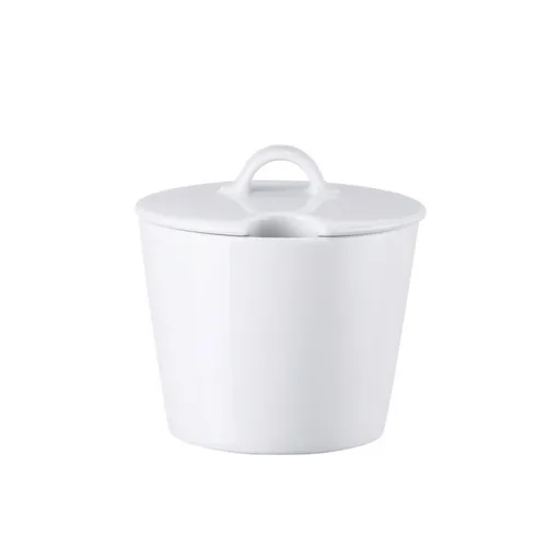 Arzberg Cucina Bianca Zucker- / Marmeladendose für 6 Personen - Elegante Zuckerdose aus Porzellan mit 420 ml Fassungsvermögen, mikrowellen- und spülmaschinengeeignet, ideal für stilvolle Tischdekoration.