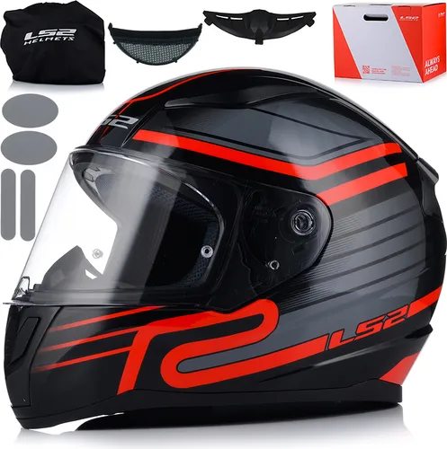 Integralhelm LS2 FF353 RAPID II Circuit Schwarz Rot Glänzend größe M