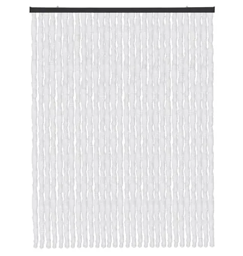 Arsvita Flauschvorhang Türvorhang (120x220 cm) in Weiß als Insektenschutz für Balkon, Terrasse oder Wohnmobil, Wohnwagen, Pavillon