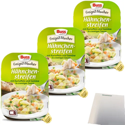 Buss Hähnchenstreifen mit Kartoffeln & feinem Gemüse 3x300g Packung usy Block