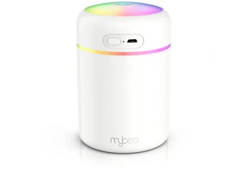 MyBeo Luftbefeuchter Mini mit Aromadiffusor, 300 ml, 2 Sprühmodi, LED-Farben, 0.3 l Wassertank, Abschaltautomatik, USB-Betrieb, leise, Aromafach, Schlafzimmer, Büro