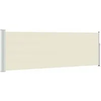 vidaXL Ausziehbare Seitenmarkise 100x300cm Creme - Markise für Balkon und Terrasse, bietet effektiven Sicht- und Windschutz, UV-beständig und einfach zu montieren mit automatischer Rückrollfunktion.