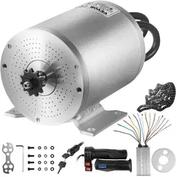 VEVOR Gleichstrommotor Max. Drehzahl 6500 RPM Getriebemotor, 3000 W Elektrobürstenmotor, 72 V DC Elektromotor, 4,07 HP Hochleistungsmotor, Geeigne... - Grau