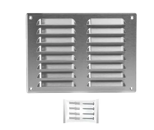 H&C VENT Lüftungsgitter Edelstahl eckig 260x190mm mit Insektenschutz