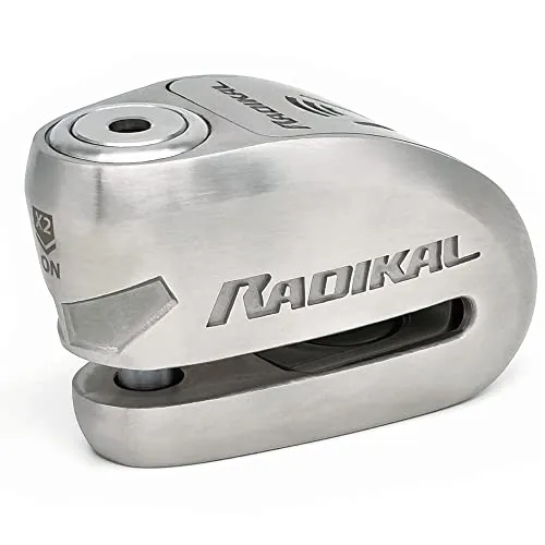 Radikal RK910S Motorrad Bremsscheibenschloss mit Alarm 120 dB, mit CLASE SRA Zulassung, Doppelverriegelungssystem, 10 mm Schließbolzen