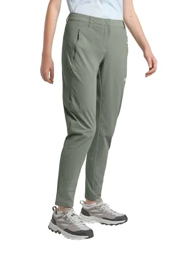 Jack Wolfskin Hikeout Pants W slate green (4136) 42 Regular - Leichte Trekkinghose für Damen - Wanderhosen für Damen, wind- und wasserabweisend, atmungsaktiv und mit integriertem Sonnenschutz für optimalen Komfort bei jedem Wetter.
