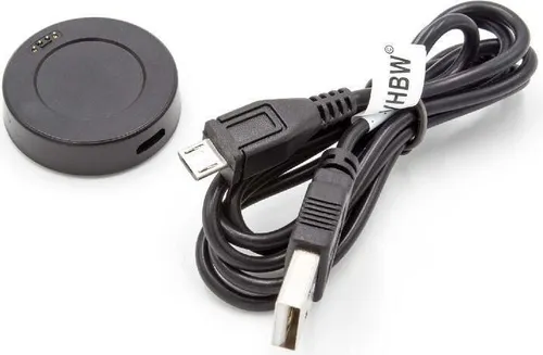 vhbw USB-Ladestation kompatibel mit Huawei Active, Watch Classic, Watch Smartwatch - Ladeschale mit Aufladekabel, 100 cm Schwarz