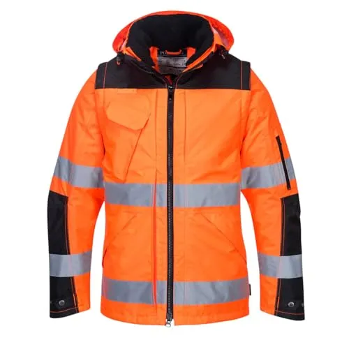 Warnschutz 3 in 1 Winterjacke C469 Pro 300D - Arbeits- & Schutzkleidung, vielseitig einsetzbare Jacke mit abnehmbaren Ärmeln, wasserdicht und bis -40°C kälteschutz-zertifiziert, ideal für anspruchsvolle Bedingungen.