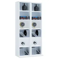 Holz CD DVD Stand Regal Schrank Ständer Milano - Regal für 204 CDs oder 72 DVDs, beliebig erweiterbar und in verschiedenen Farbvarianten erhältlich. Stabile Holzstruktur mit 10 variablen Einlageböden, ideal für Ihre Sammlung.