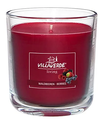 Möbel Jack Duftkerze - Dunkelrot - Glas - Ø 8 x H 8,8 cm - Waldbeeren