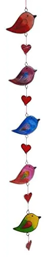 Saraswati Suncatcher 5 Vögel Resin Mehrfarbig 8x60cm von Saraswati