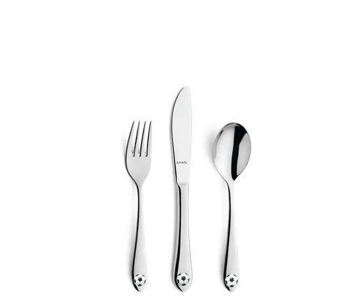 Amefa Kinderbesteck VIENNA (FOOTIE AND PRINCESS) (3-tlg), 1 Personen, Edelstahl 18/0, ergonomisches Design, abgerundete Kanten