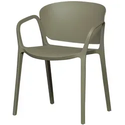 Stapelstuhl Bent aus Kunststoff, Grün - Gartenstuhl aus leichtem Kunststoff, ideal für Terrasse und Balkon. Komfortabel und stilvoll, schafft er eine einladende Atmosphäre für entspannte Stunden im Freien.