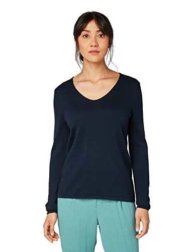 TOM TAILOR V-Ausschnitt-Pullover - Strickpullover aus hochwertiger Viskosemischung, angenehm zu tragen und ideal für jeden Anlass – kombiniere ihn lässig mit Jeans oder schick mit einem Tüllrock!