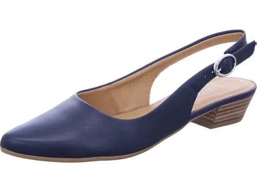 Tamaris Damen Sandaletten - Bequeme flache Sommerschuhe - Wanderschuhe: Bequeme Tamaris Sandaletten aus Navy Leather, ideal für warme Tage mit flachem Blockabsatz und leichtem Tragekomfort.