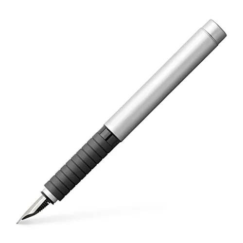 Faber-Castell 148520 - Füllfederhalter Basic Metall matt, Feder M, Silber, 1 Stück