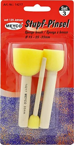 Stupf - Pinsel rund 3er Set, 15-25-35mm. Acryl-Öl-Farben-Keilrahmen-Malkarton