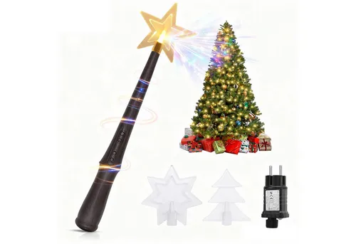 Salcar LED-Lichterkette Weihnachtsbaum Lichterkette 8 Girlanden mit Zauberstab Fernbedienung, 1,5m 200er LED Christbaumbeleuchtung für 90cm bis 150cm Tannenbaum