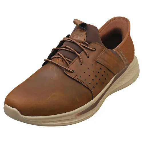 Skechers Herren Sneakers in Braun, Größe 43 EU - Herren-Sneaker aus glattem Leder für hohen Tragekomfort und stilvolles Design.