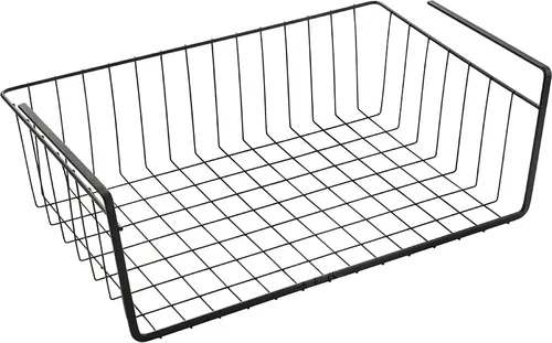 Metaltex Kanguro Schrankkorb, 40x26x14cm, schwarz - Praktischer Küchenorganizer mit platzsparenden Bügeln und robuster Gitterstruktur. Ideal für eine ordentliche und übersichtliche Aufbewahrung in Ihrer Küche.