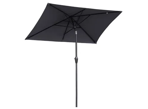 Sekey Sonnenschirm 39921077, rechteckig 210 x 140cm, grau, neigbar - Sonnenschirm mit neigbarem Design für optimalen Schatten, ausgestattet mit praktischem Kurbelmechanismus und UV-Beständigkeit 50+, ideal für Garten und Terrasse.