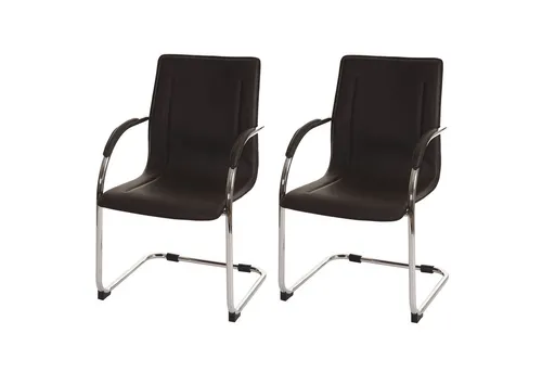 PROREGAL® Besucherstuhl Konferenzstuhl Sammy, HxBxT 93x56x56cm, Sitzhöhe 47cm, Farbe (2 St), bequem mit Armlehnen, stabil, elegant und pflegeleicht