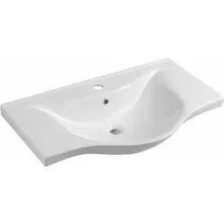 ZARA 80 Keramik-Waschtisch 79,5x46cm, weiß - Eleganter Keramik-Waschtisch in Weiß, 79,5x46 cm, ideal für Ihr Badezimmer. Überlauf vorhanden, passend zum Unterschrank der KERAMIA FRESH Serie. Perfekte Kombination aus Funktionalität und Stil.
