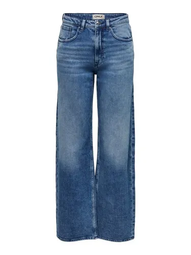 ONLY Weite Jeans Juicy - Bequeme Mid Waist Jeans in Blau, Größe 28 - Stylische, weite Jeans aus hochwertiger Baumwollmischung, ideal für Freizeitlooks. Mit Reißverschluss und lässigem Schnitt für optimalen Tragekomfort.