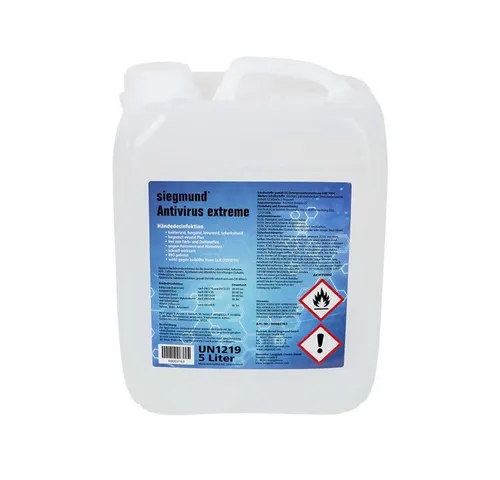 siegmund care 1x Handdesinfektionsmittel 5 Liter Kanister Hand-Desinfektionsmittel (1-St. Flüssiges gebrauchsfertiges Desinfektionsmittel)