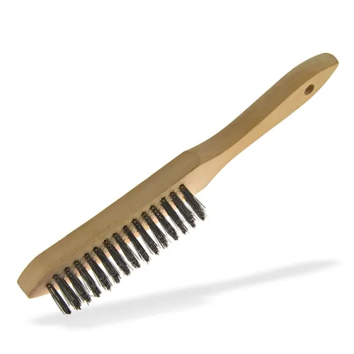 Produktbild Dema Stahldrahtbürste Stahl Drahtbürste mit Holzgriff Stahlborsten Bürste 4-reihig 22205
