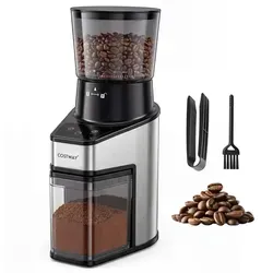 COSTWAY Elektrische Kaffeemühle mit Kegelmahlwerk – 60 Mahlgrade für perfekten Kaffeegenuss