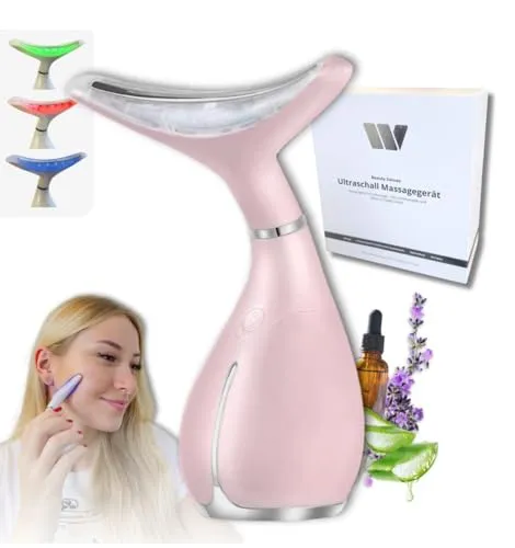WINCH Beauty Vibe | Entspannung pur mit LED-Lichttherapie, Kälte- und Wärmefunktion für schöne und faltenfreie Haut dank der Anti-Aging Wirkung (Rosé-Silber)