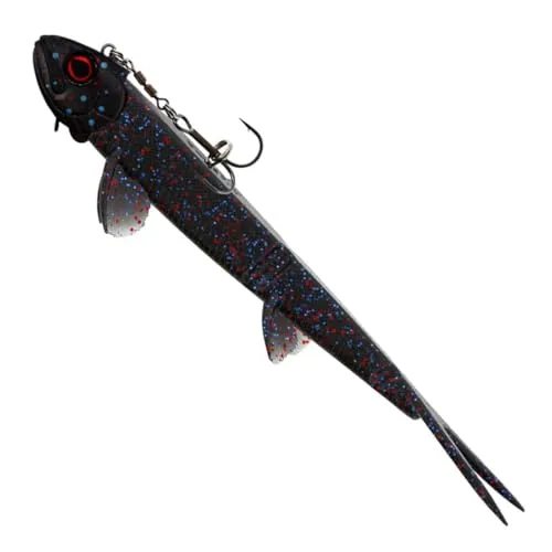 Westin Twinteez Pelagic V-Tail R 'N R 21cm 70g - 1 Gummiköder, Farbe:Black Mamba