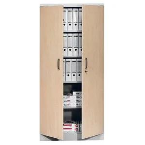 Gürkan Stahlschrank 100124 Ahorn, Weißaluminium - Robuster Stahlschrank mit pulverbeschichtetem Korpus und 4 höhenverstellbaren Fachböden, ideal für die sichere Aufbewahrung von Unterlagen, inkl. Zylinderschloss und 5 Jahre Garantie.