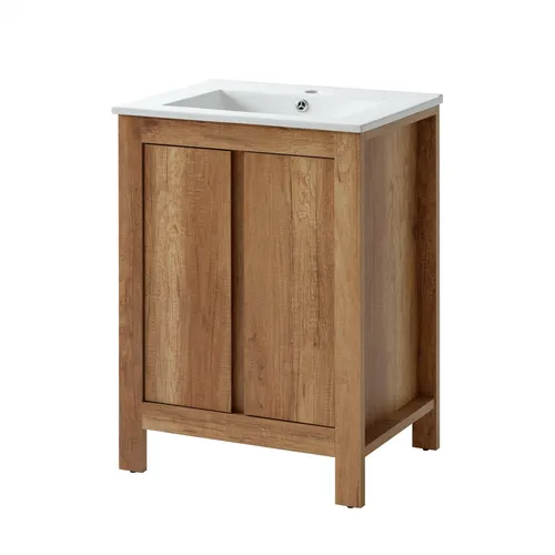 Waschbeckenunterschrank KLASSIK Eiche inkl.Waschtisch 60cm