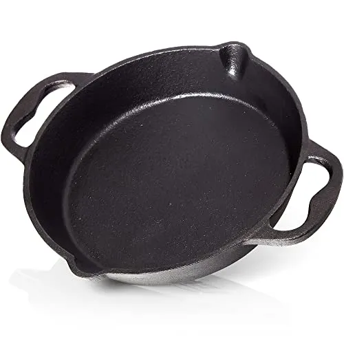 BBQ Nerd Gusseisenpfanne 25 cm - Vielseitige Grillpfanne mit Ausgießer - Pfannen - Ideal zum Anbraten und Rösten, hitzebeständig, mit zwei Ausgießern und hervorragender Wärmespeicherung für perfekte Ergebnisse.